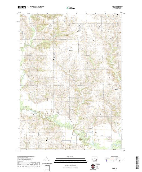 US Topo 7.5-minute map for Harper IA