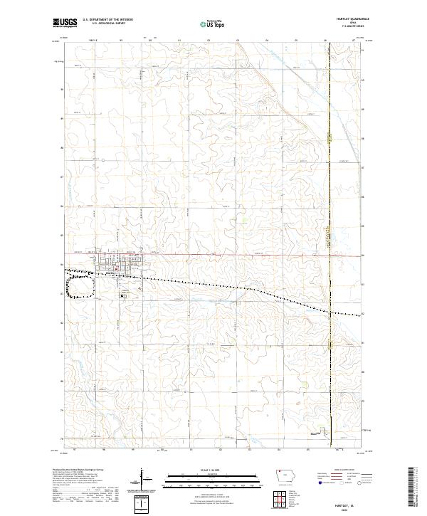 US Topo 7.5-minute map for Hartley IA