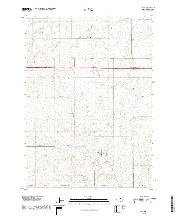 US Topo 7.5-minute map for Holland IA