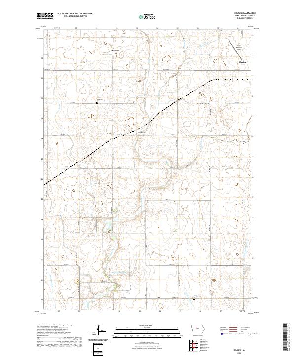 US Topo 7.5-minute map for Holmes IA