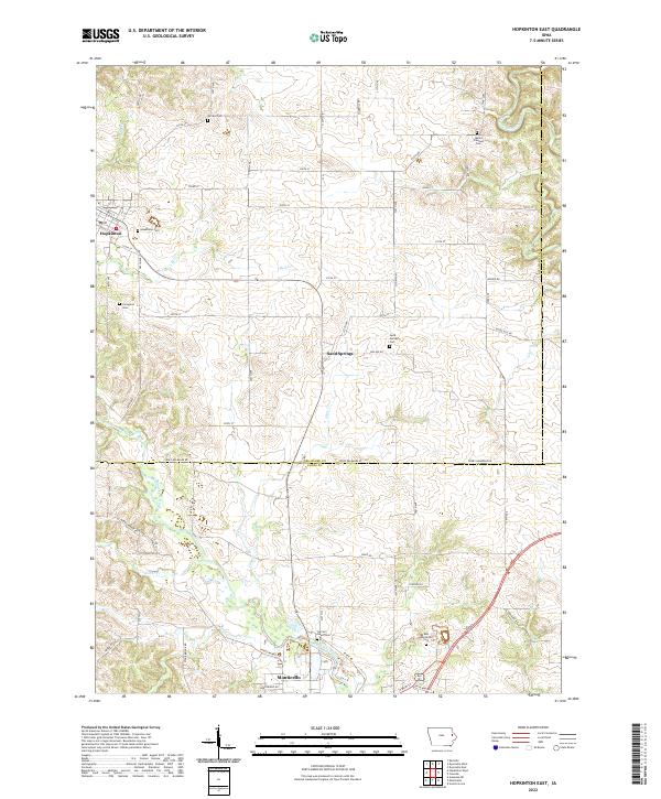 US Topo 7.5-minute map for Hopkinton East IA