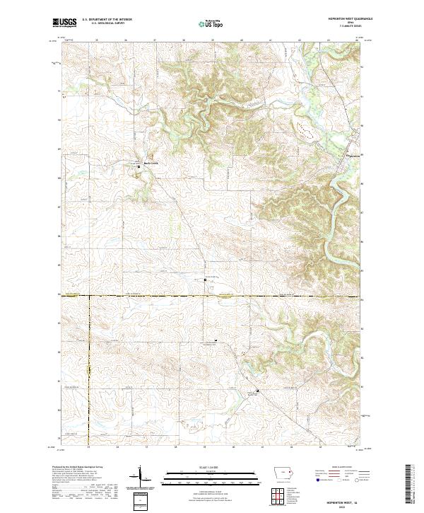 US Topo 7.5-minute map for Hopkinton West IA