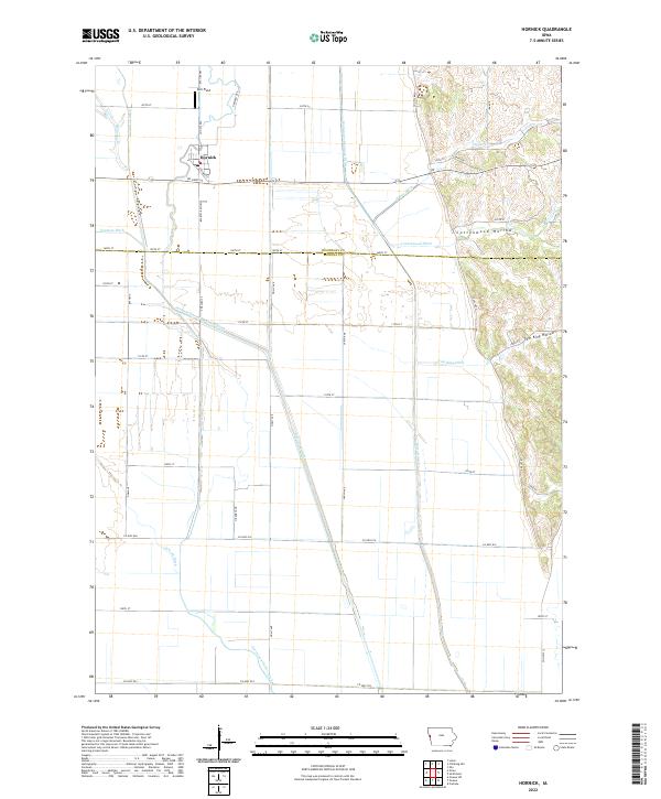 US Topo 7.5-minute map for Hornick IA