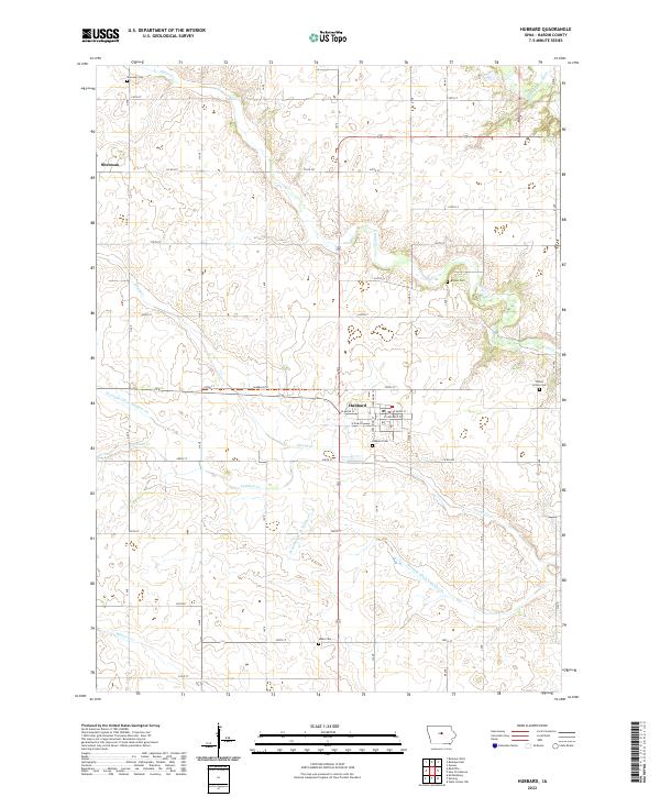 US Topo 7.5-minute map for Hubbard IA