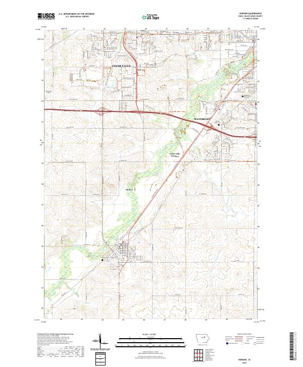 US Topo 7.5-minute map for Hudson IA
