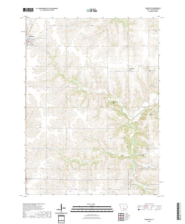 US Topo 7.5-minute map for Humeston IA – American Map Store
