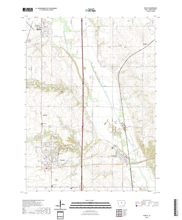 US Topo 7.5-minute map for Huxley IA
