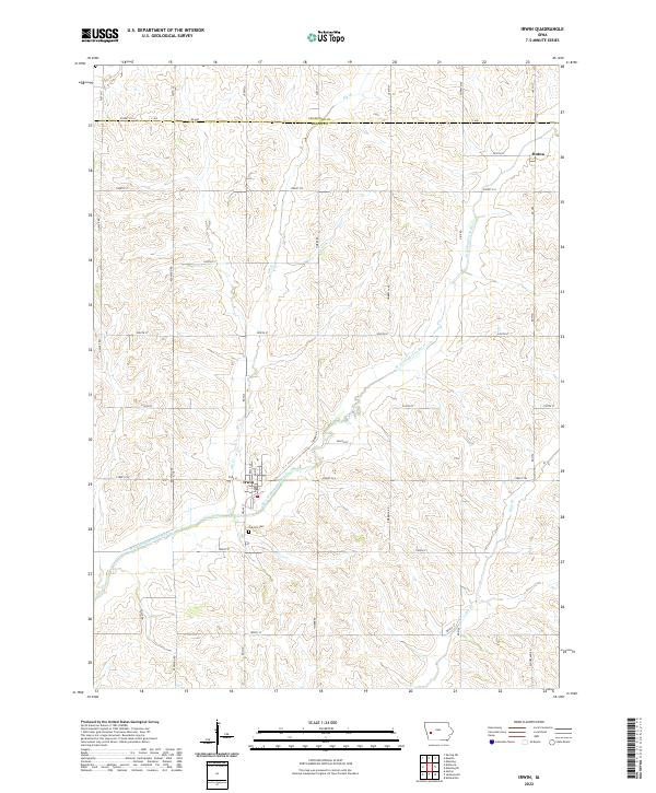 US Topo 7.5-minute map for Irwin IA – American Map Store