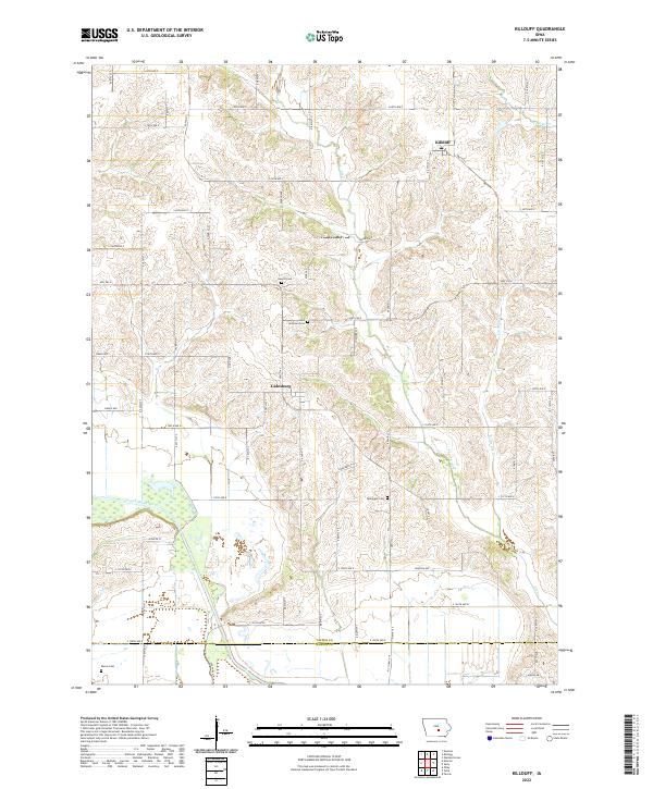 US Topo 7.5-minute map for Killduff IA – American Map Store
