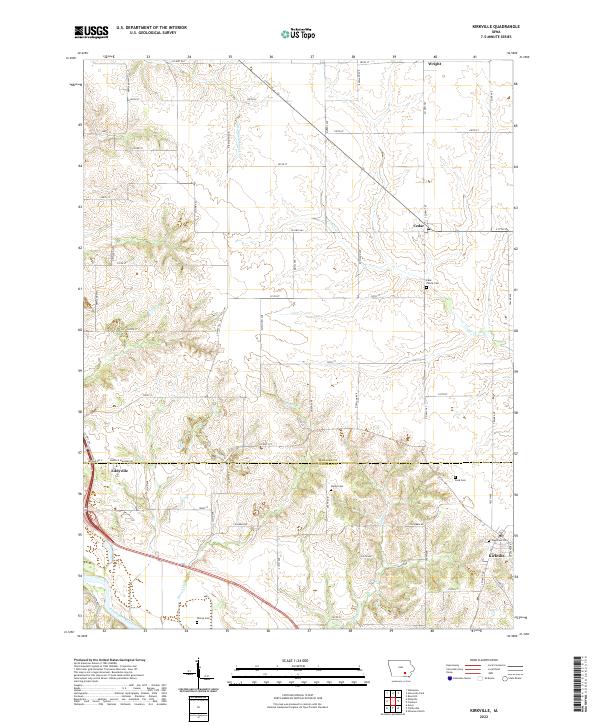 US Topo 7.5-minute map for Kirkville IA