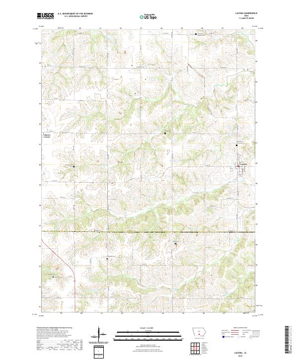 US Topo 7.5-minute map for Lacona IA