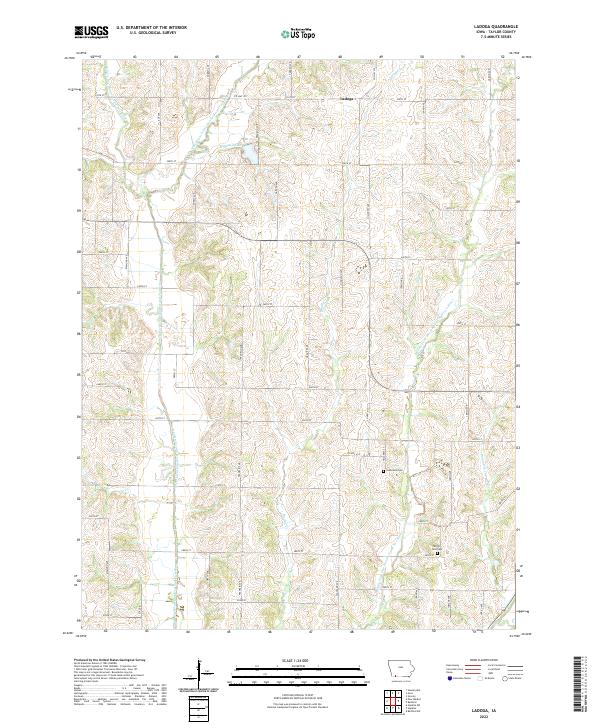 US Topo 7.5-minute map for Ladoga IA