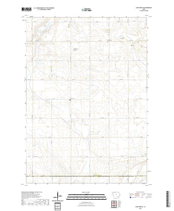 US Topo 7.5-minute map for Lake Park SE IA