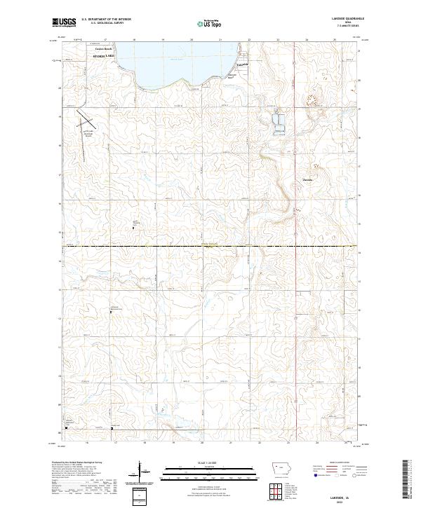 US Topo 7.5-minute map for Lakeside IA