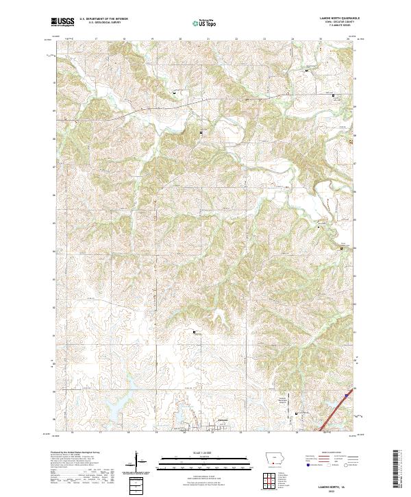 US Topo 7.5-minute map for Lamoni North IA
