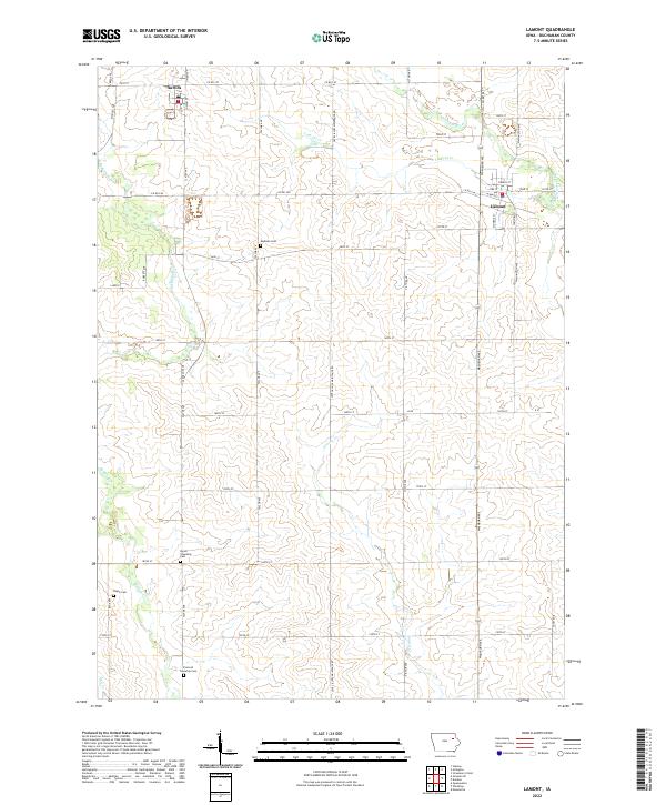 US Topo 7.5-minute map for Lamont IA