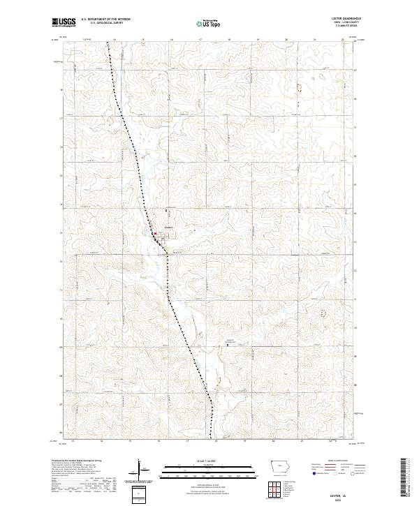 Lester Location Map US Topo 7.5-minute map for Lester IA – American Map Store
