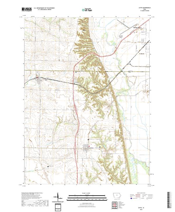 US Topo 7.5-minute map for Letts IA – American Map Store