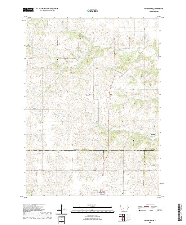 US Topo 7.5-minute map for Lorimor North IA