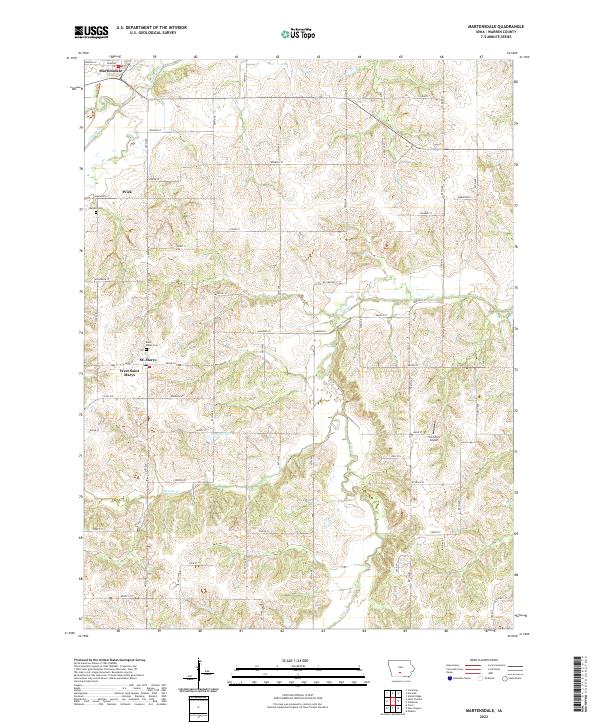 US Topo 7.5-minute map for Martensdale IA