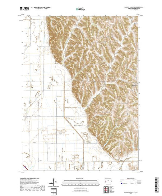 US Topo 7.5-minute map for Missouri Valley NW IA – American Map Store