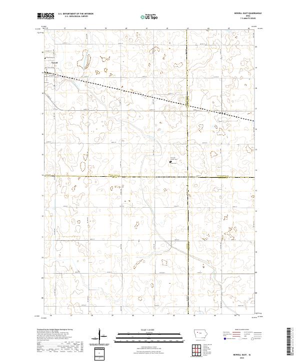 US Topo 7.5-minute map for Newell East IA – American Map Store
