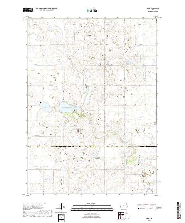 US Topo 7.5-minute map for Olaf IA – American Map Store