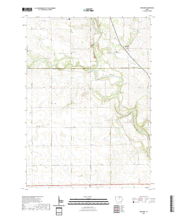 US Topo 7.5-minute map for Orchard IA