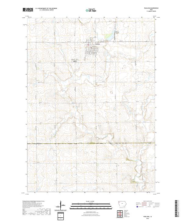 US Topo 7.5-minute map for Paullina IA
