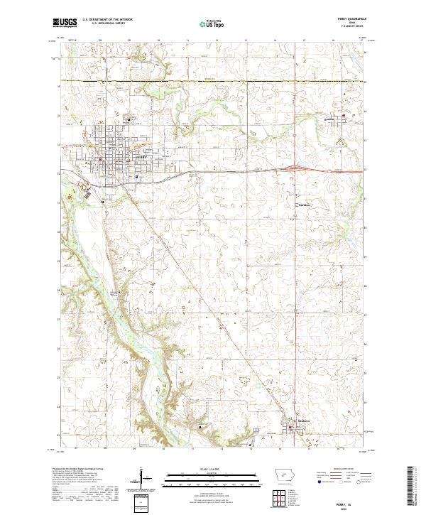 US Topo 7.5-minute map for Perry IA – American Map Store