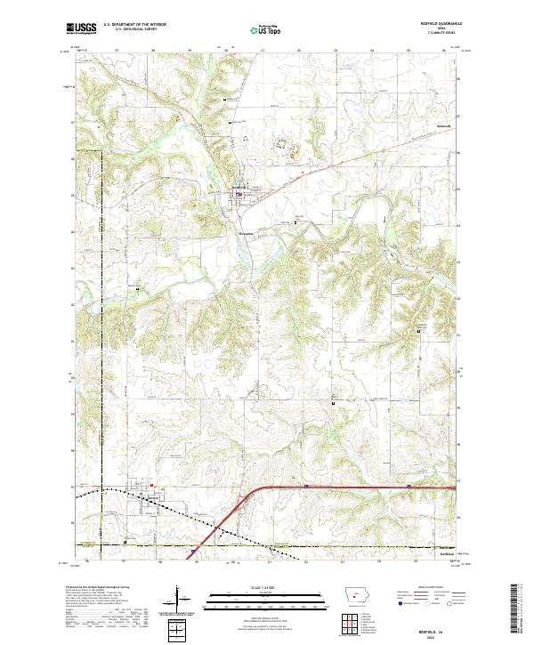 US Topo 7.5-minute map for Redfield IA