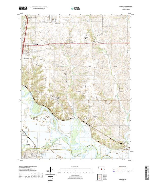 US Topo 7.5-minute map for Rising Sun IA