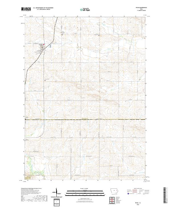 US Topo 7.5-minute map for Ryan IA