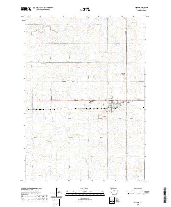 US Topo 7.5-minute map for Sanborn IA
