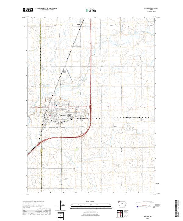 US Topo 7.5-minute map for Sheldon IA