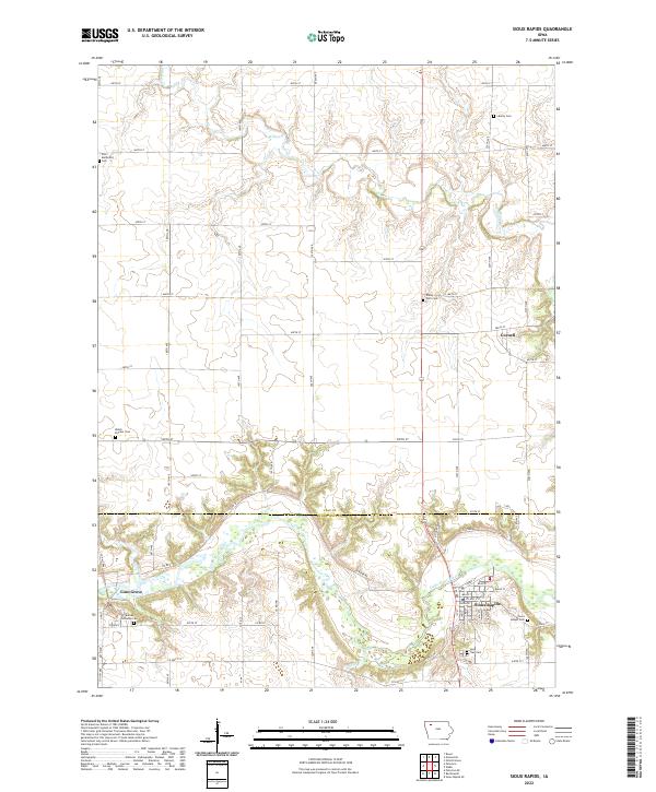 US Topo 7.5-minute map for Sioux Rapids IA