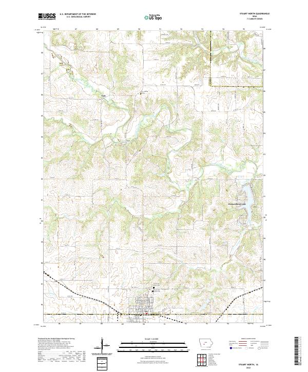Stuart Range Map US Topo 7.5-minute map for Stuart North IA – American Map Store