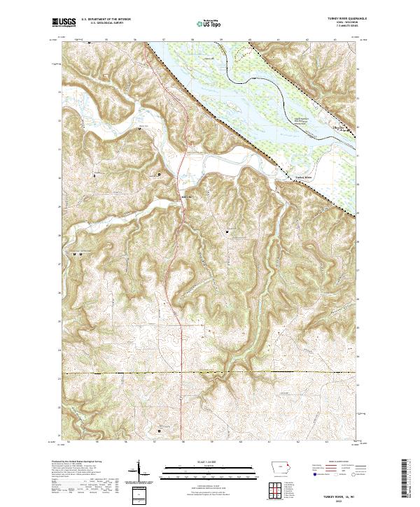 Turkey Rivwe Map US Topo 7.5-minute map for Turkey River IAWI – American Map Store