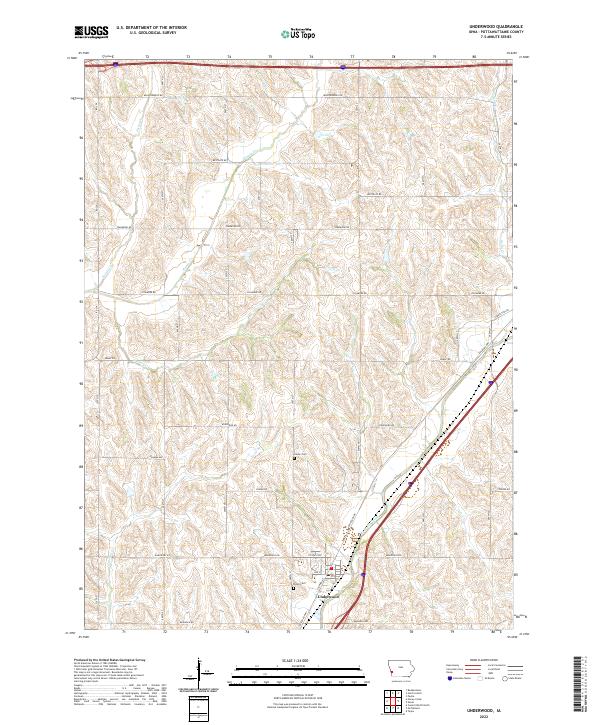 US Topo 7.5-minute map for Underwood IA – American Map Store