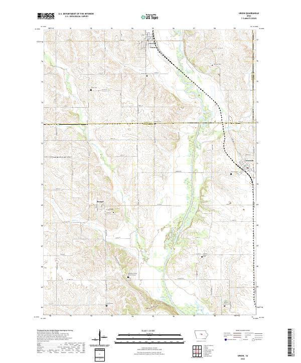 US Topo 7.5-minute map for Union IA