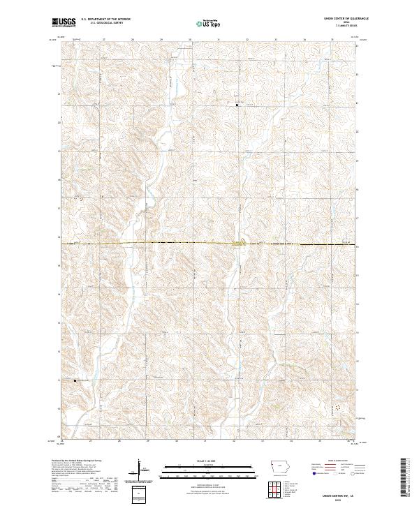 US Topo 7.5-minute map for Union Center SW IA