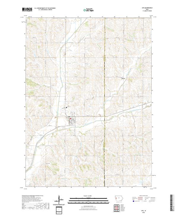 US Topo 7.5-minute map for Ute IA