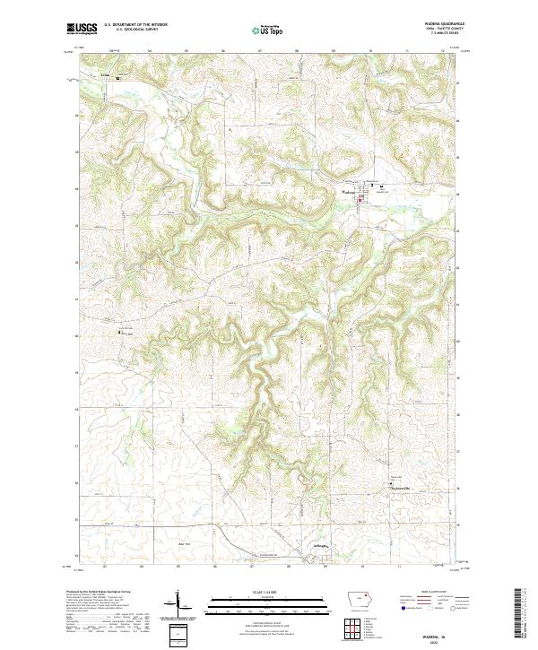 Wadena Map US Topo 7.5-minute map for Wadena IA – American Map Store