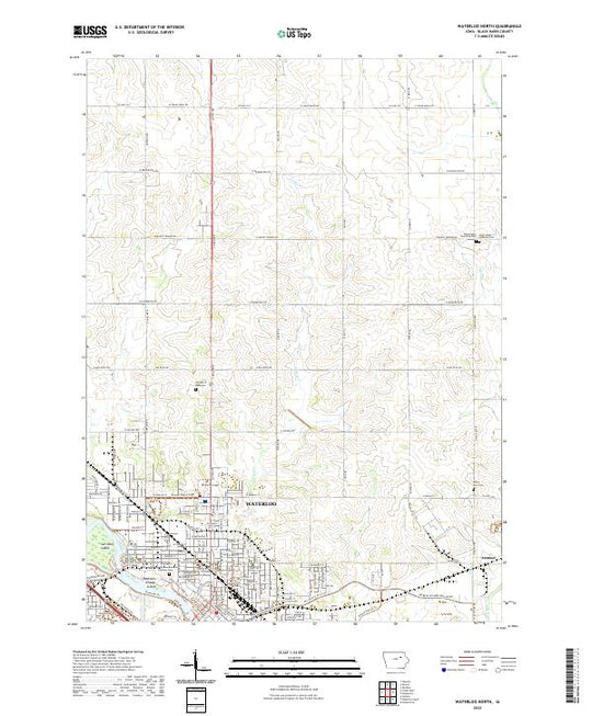 US Topo 7.5-minute map for Waterloo North IA – American Map Store