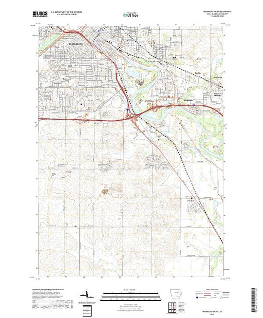 US Topo 7.5-minute map for Waterloo South IA – American Map Store