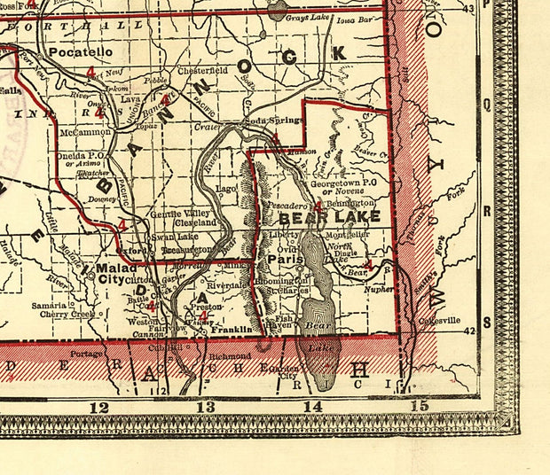 Cram's Township and Railroad Map of Idaho, 1896
