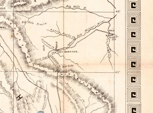 Map of the Mining Sections of Idaho and Oregon, 1864
