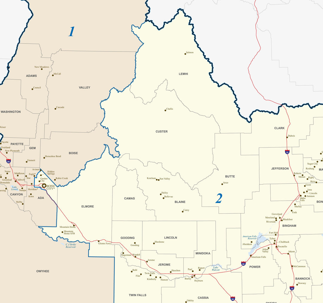 Idaho Congressional District Wall Map