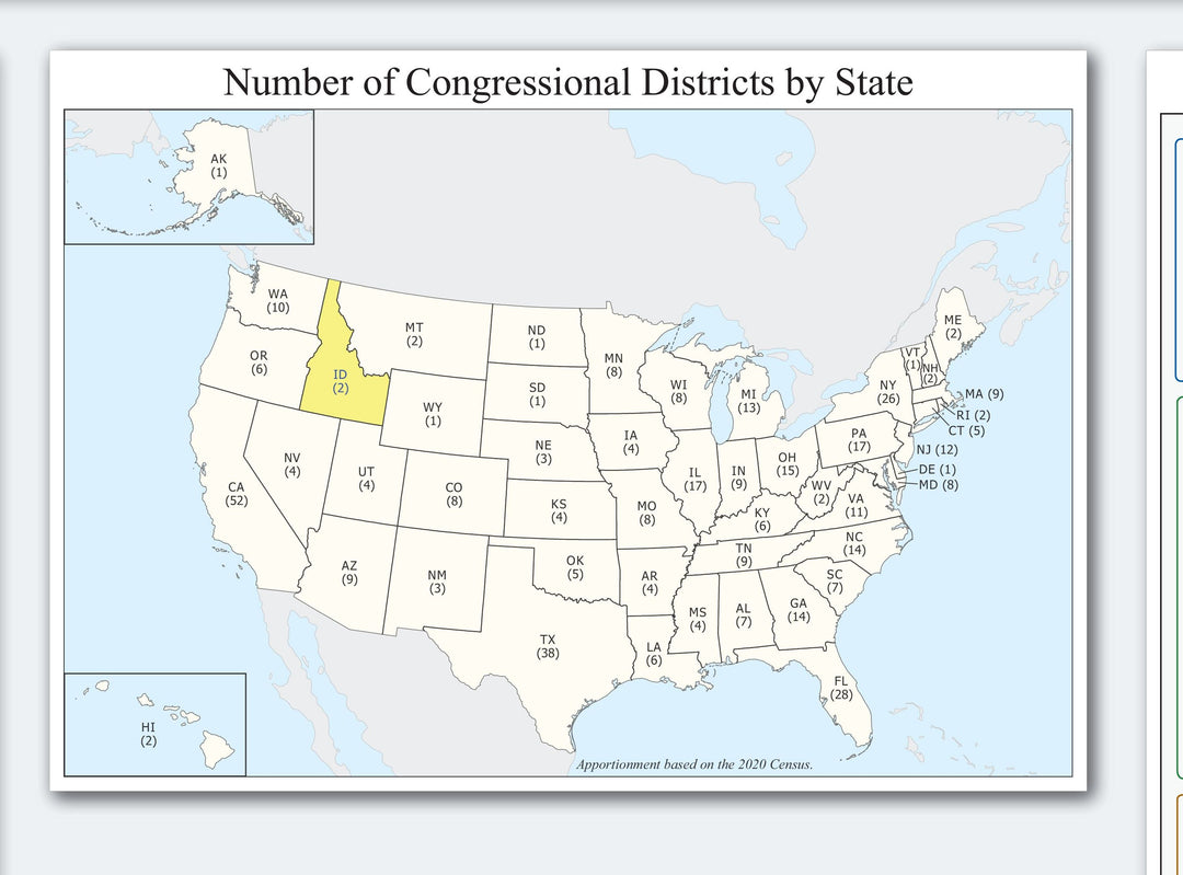 Idaho Congressional District Wall Map
