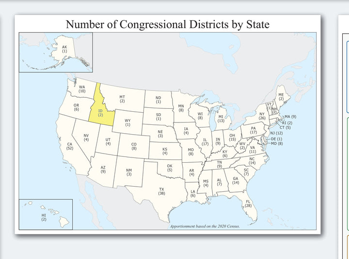 Idaho Congressional District Wall Map